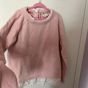 Girls Boden Lace trim Sweatshirt